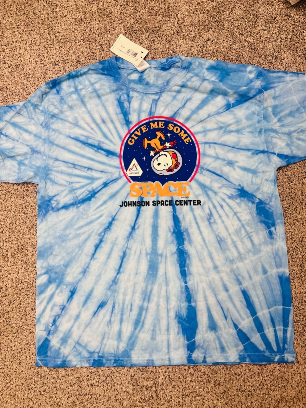 Peanuts Space Center Special Blue Tie-Dye 'Give Me Some Space' Tee